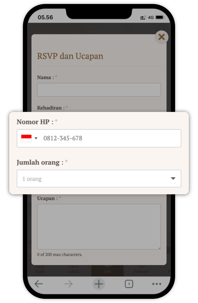 Fitur RSVP Kustom Fitur RSVP Kustom